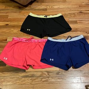 3 pairs of ladies Under Armour  size large shorts